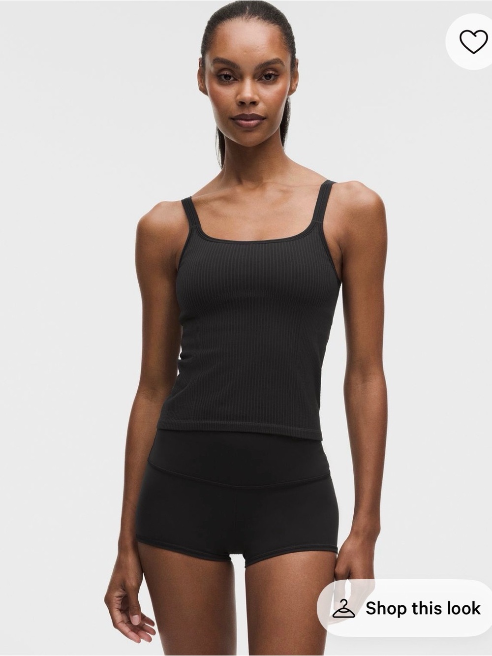 lululemon Ebb to Street Black Ribbed Scop-Neck Tank